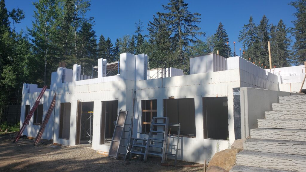 The main floor of this Advantage ICF cabin is starting to take shape.